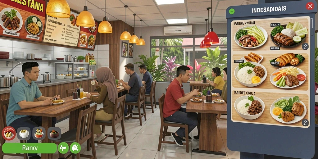 Screenshot menunjukkan karakter di tengah petualangan di hutan.