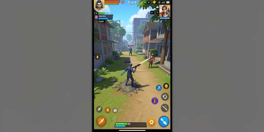 Screenshot menunjukkan karakter utama dalam aksi penuh semangat.